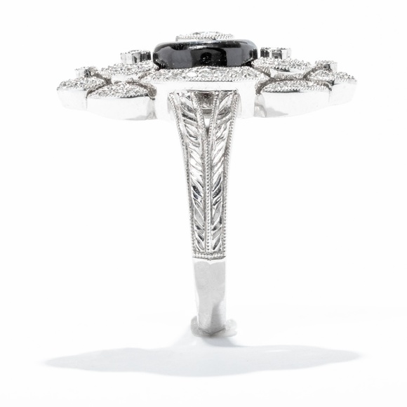 Gabriel & Co 14K White Gold Diamond & Onyx Fashion - Picture 3 of 3